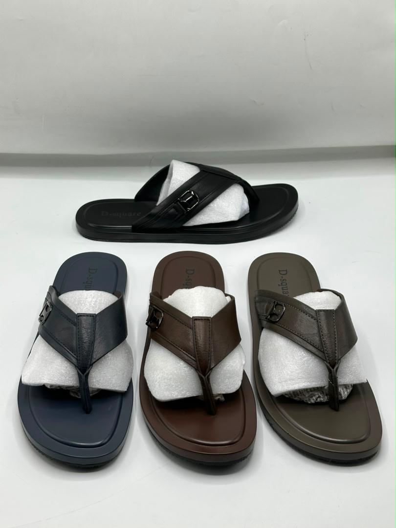 Men's Premium Leather Flip-Flops - D-square