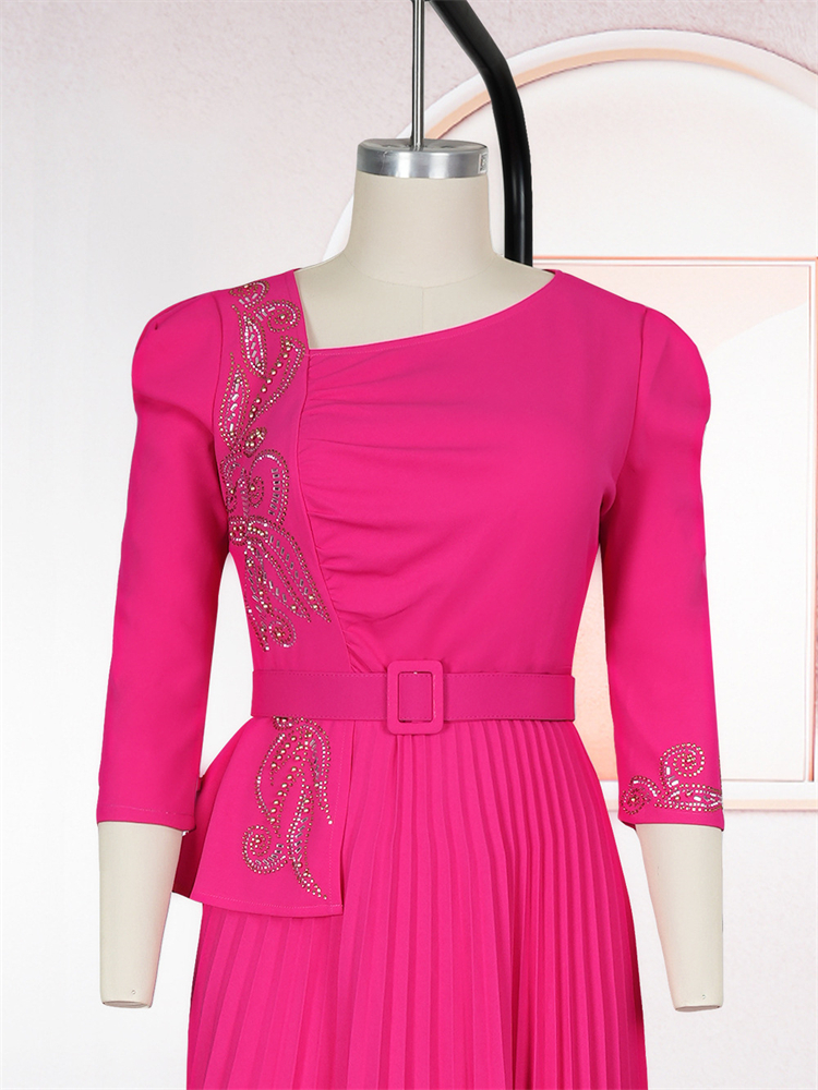 African Party Evening Dresses For Women Dashiki Pleated Maxi Robe Elegant Office Ladies Overalls 2025 Turkey Africa Clothing