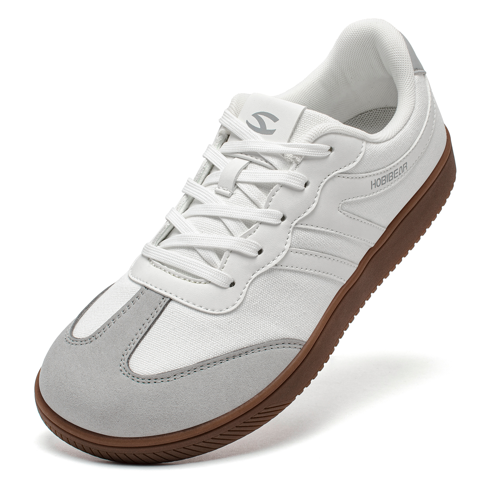 HOBIBEAR Wide Toe Barefoot Shoes Mens Womens Minimalist Fabric Sneaker Lace Up Casual Walking Shoes