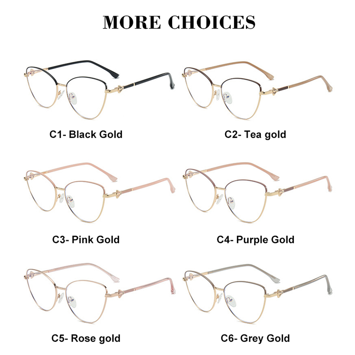 VICKY New Fashion Simple Cat's Eye Personalized Frame Design Women's Anti-Blue Light Reading Glasses Customizable Prescription