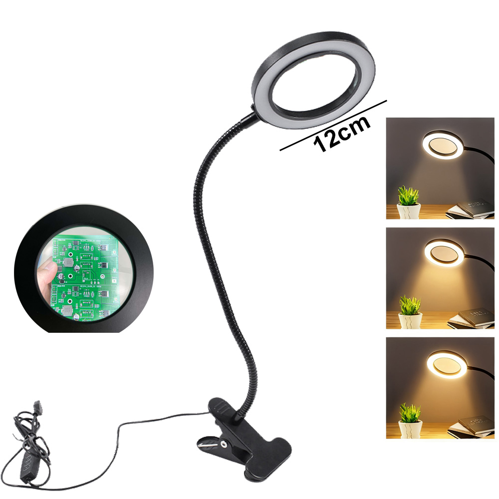 Multifunctional Magnifying Glass with Led Lights Loupe Glass Magnifier for Reading Repair Soldering Desk Lamp Welding Glasses
