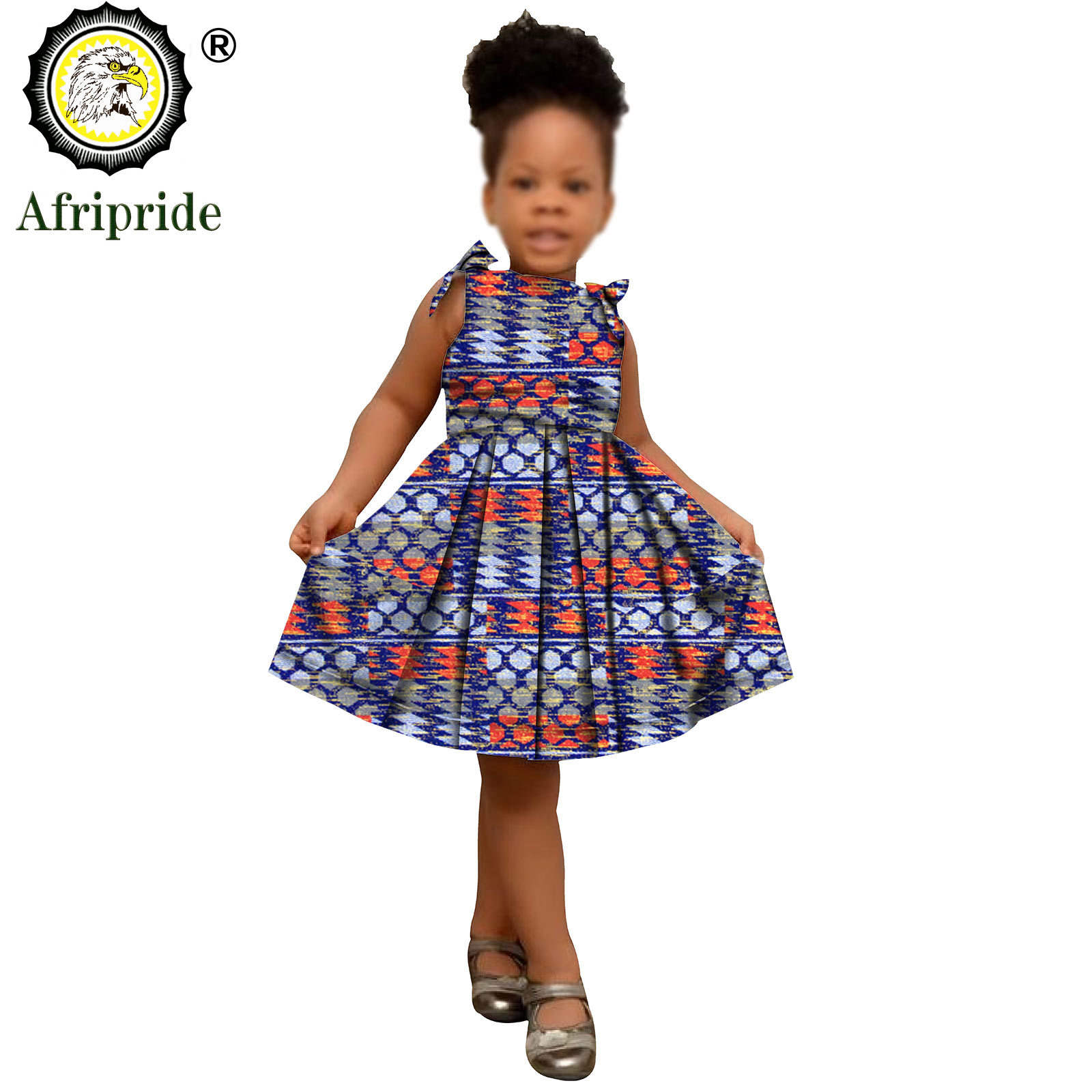 2025 African Children Clothing Kids Dashiki Ankara Print Dresses Sleeveless Lovely Mini Dress for Girl AFRIPRIDE S1940005