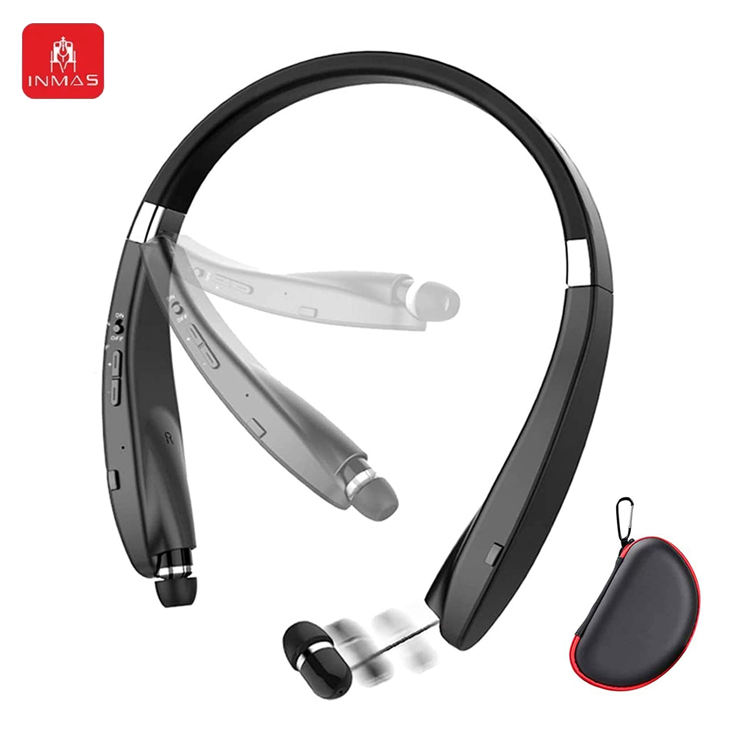 INMAS SX-991True Wireless Foldable Earbuds Bluetooth Neckband Headset Hifi Stereo Earphones Noise Cancelling Headphones With Mic