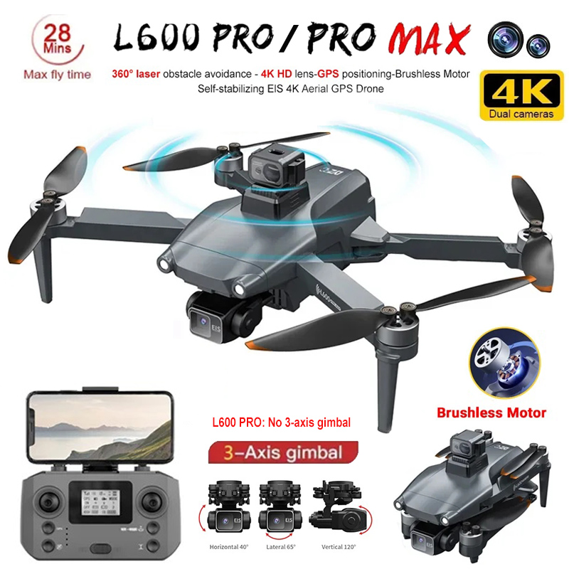 L600 Pro MAX/Pro GPS Drone 4K Professional HD Camera 3-axis gimbal Aerial 5G Wifi Obstacle Avoidance Brushless FPV RC Quadcopter
