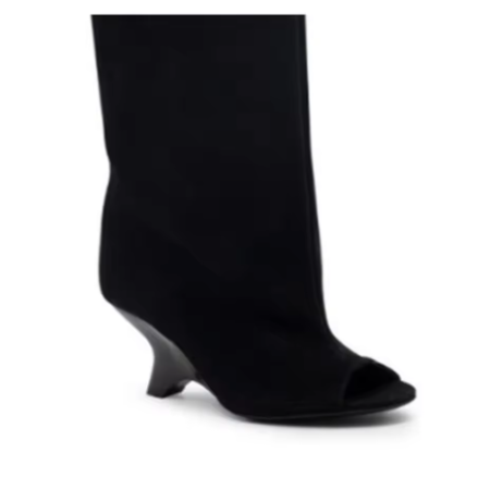 2025 New Peep Toe Long Boots Summer Thick High Heels Women's Knee Boots Large Size Shoes Ladies Slip-on Strange Heels Cool Boots