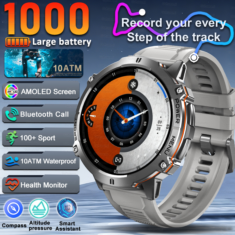 Men Smartwatch High End Sports Watches 1000mAh Large Battery Waterproof Durable AI Custom dial  TREX3  Smart Watch For Men women
