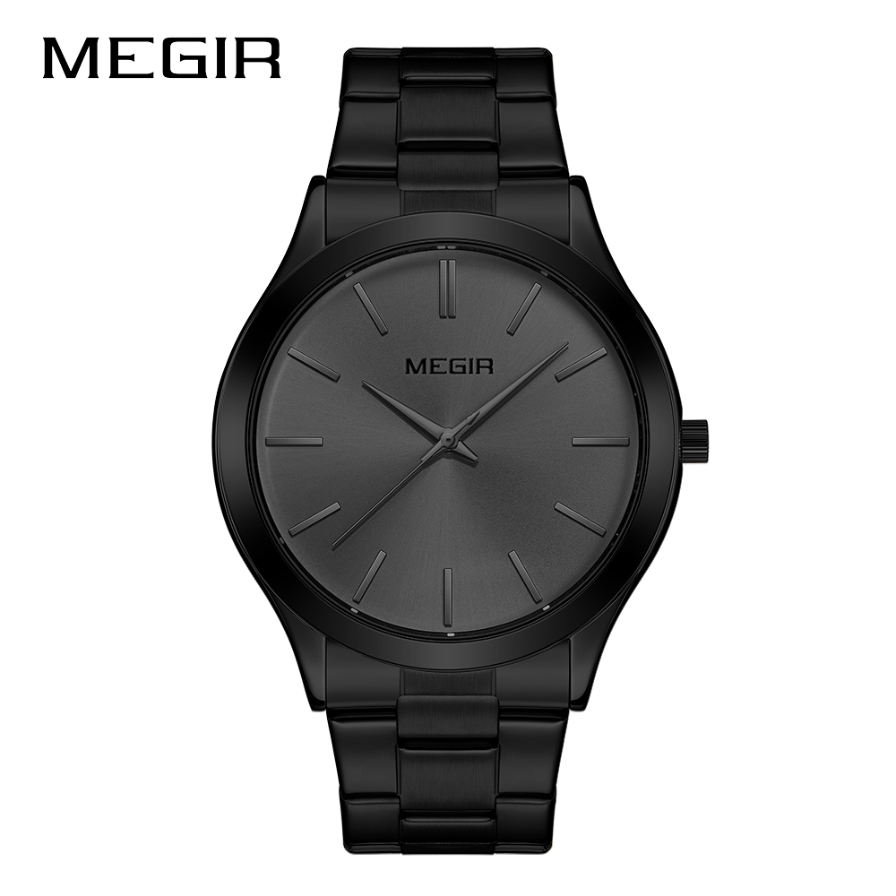 MEGIR Luxury Simple Quartz Men's Watch Business Stainless Steel Bracelet Luminous Watches Man High-Quality Clock reloj hombre