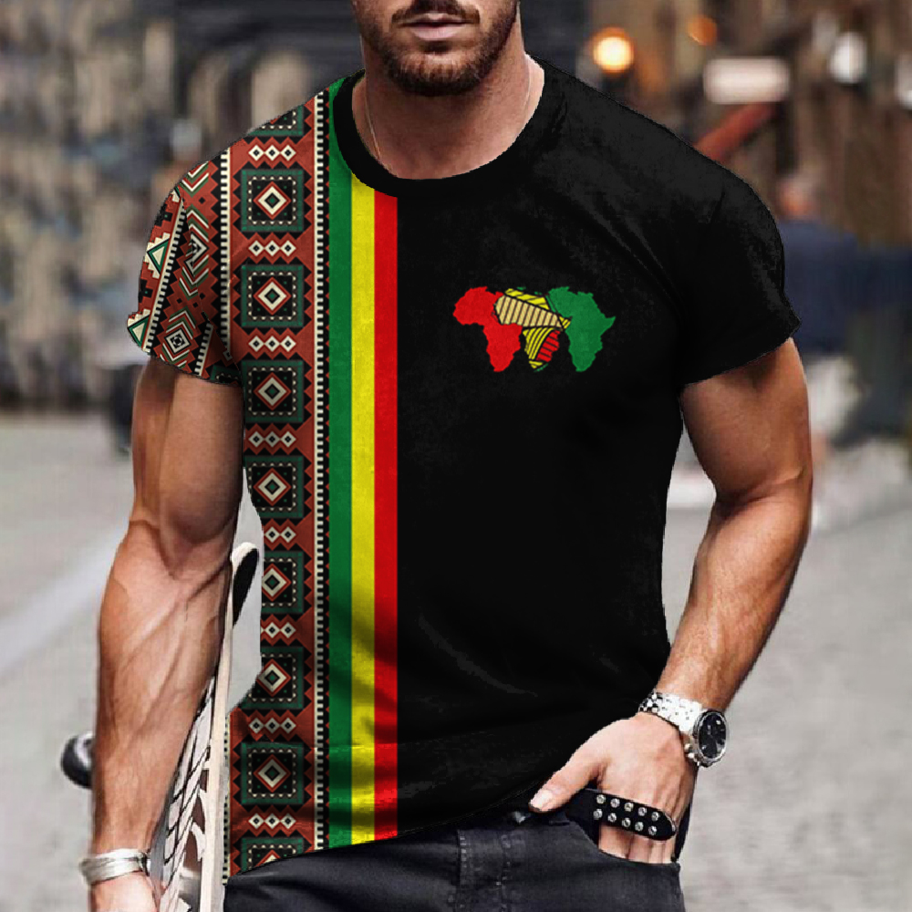 New T Shirt Man Ethnic Tribal Dashiki T-Shirts African Patterns 3D Print Men Short Sleeve 0 Neck Harajuku Y2k Tees Tops Clothing