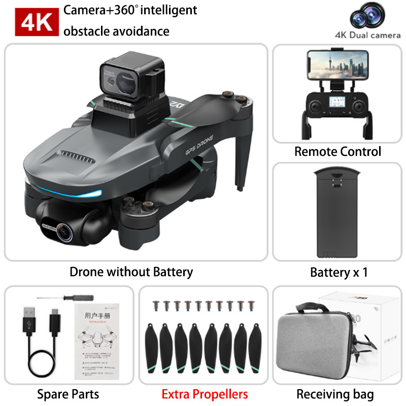 Drone GPS 8K L200 PRO MAX Professional 2-Axis PTZ HD Dual Camera 5G WIFI FPV 360° Laser Obstacle Avoidance Brushless Motor Dron