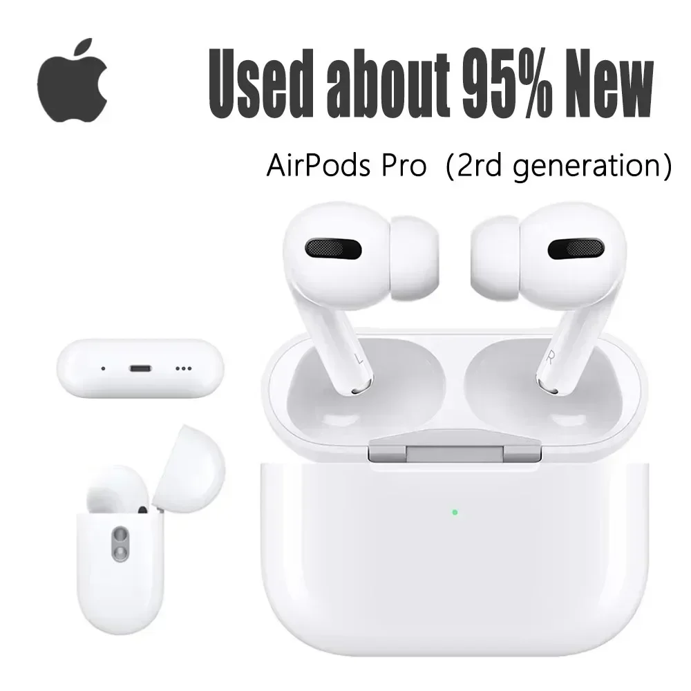Original Apple Airpods Pro 2 3 4  Wireless Bluetooth Earbuds Active Noise Cancellation with Charging Case for IPhone iPad