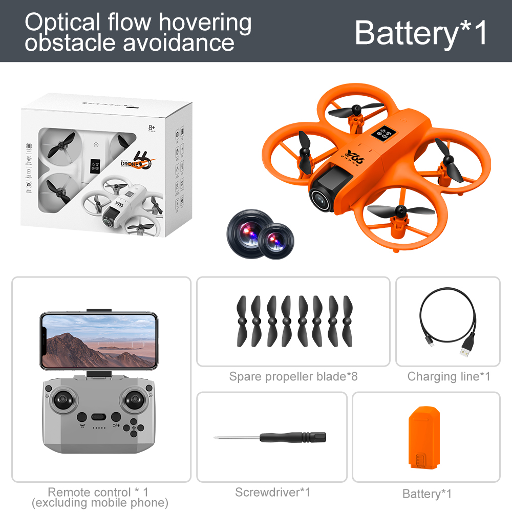 V66 Mini Drone With Camera 4K HD WiFi FPV Drone Obstacle avoidance Pocket Remote Control Helicopter Quadcopter Gift For Kids Toy