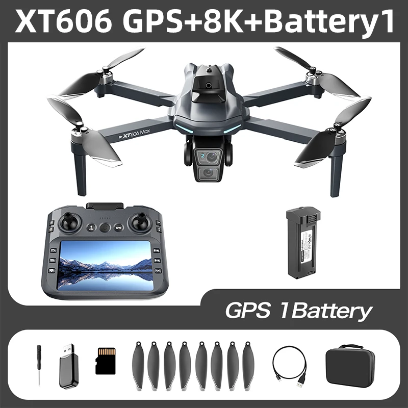 Xiaomi XT606 MAX GPS Drone 4k Professional 8K HD Camera FPV Wish Screen Drone 360° Obstacle Avoidance Quadcopter Toys Dron