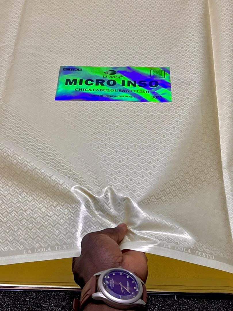 Maximum Radiance: La Dola Micro Inso Premium African Shadda – Chic & Fabulous High-Shine Men’s Textile (Sold by Meter)