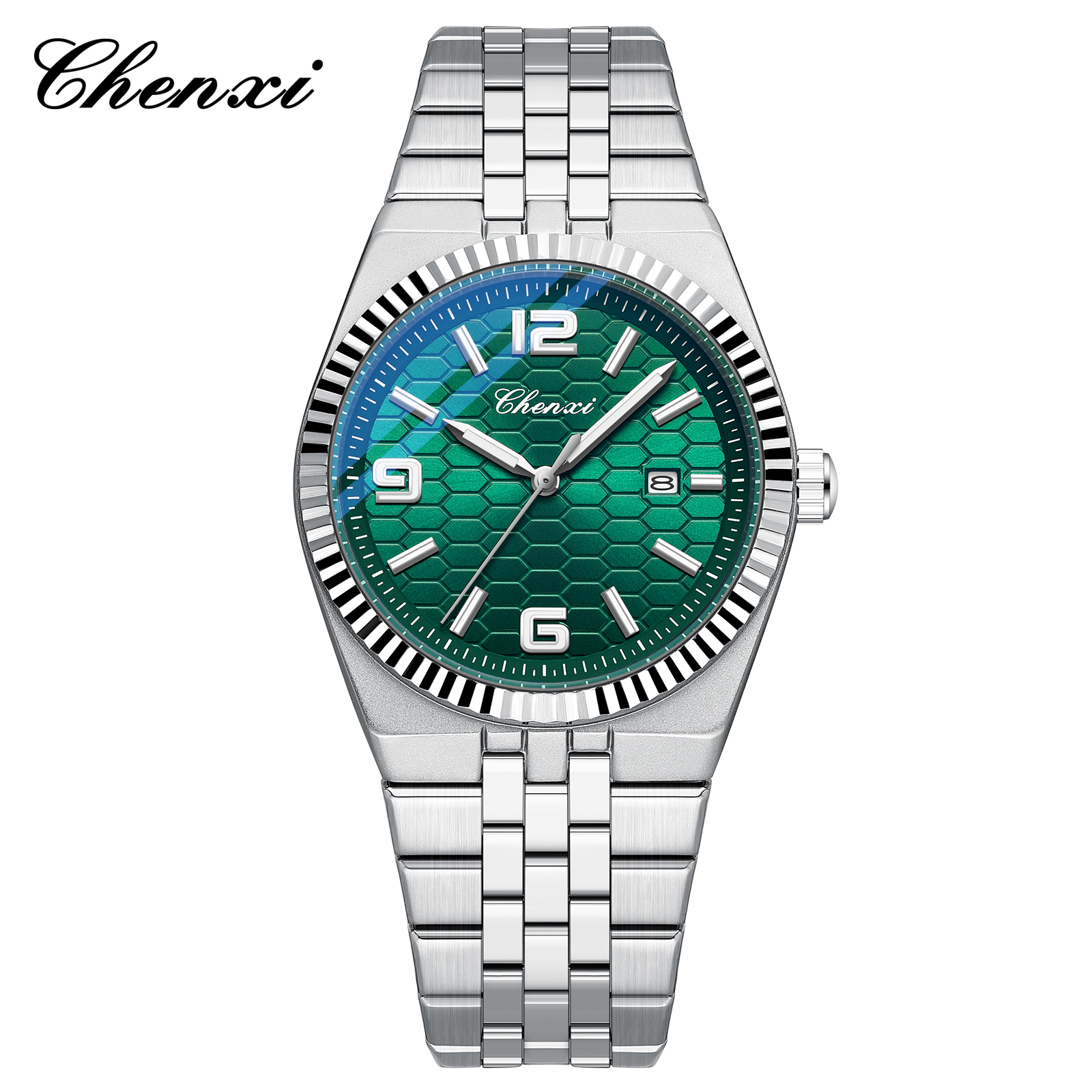 CHENXI High-End Watches For Man Luminous Fashion Minimalist Calendar Circular Dial Stainless Steel Strap Quartz Wristwatches