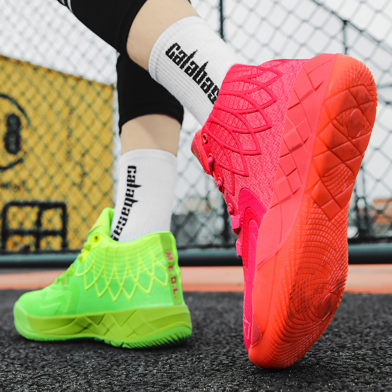 Three-ball generation Lamelo Ball basketball shoes Yin-yang high-top practical youth student basketball shoes men's sports shoes