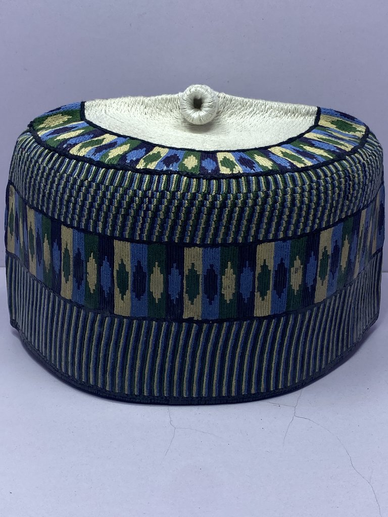 Green Rawaram – Hausa/Fulani Cap, Kufi, Handwoven Cap, Zawa