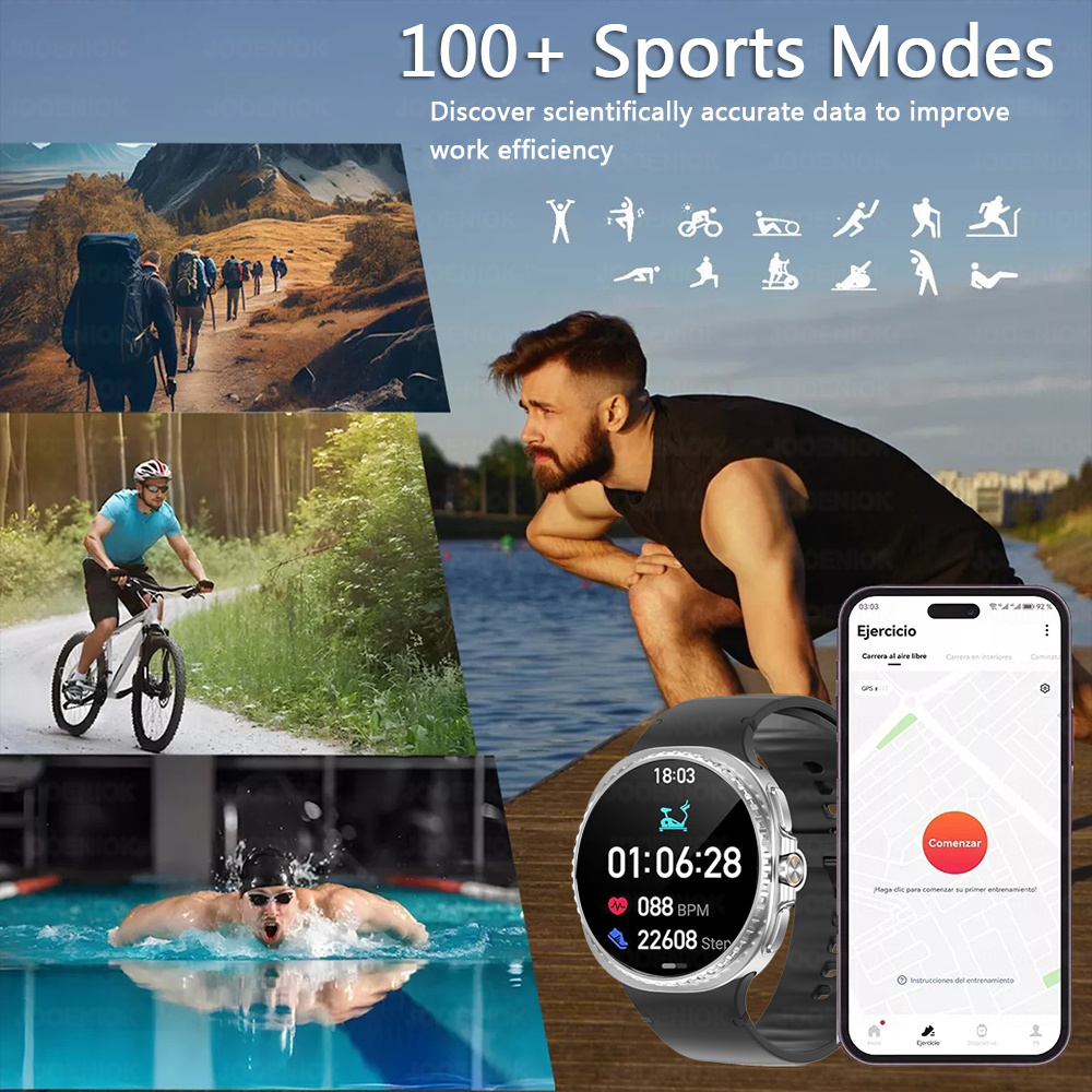 2025 New Watch 8 Ultra Smart Watch Men Bluetooth Call 3D Video Display Sports GPS NFC Compass Blood oxygen Waterproof Smartwatch