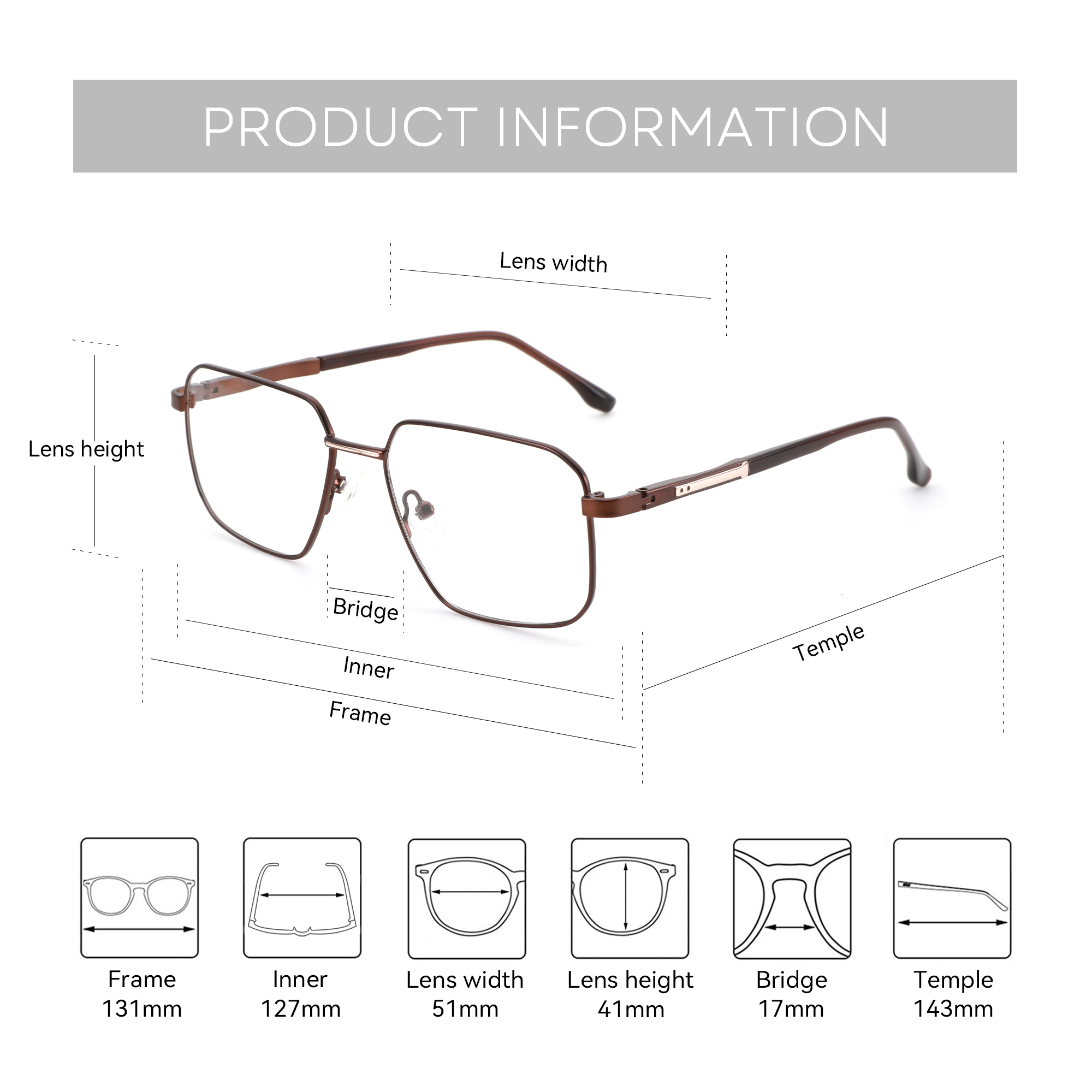ZENOTTIC (S Size) High-quality Metal&Acetate Prescription Glasses For Men Polygon Anti Blue Light Photochromic Optical Eyewear