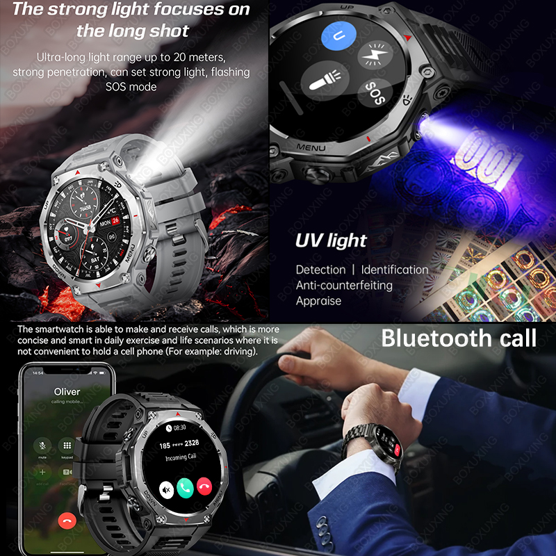 2025 NEW For HUIAWE GPS Smart Watch Men 10ATM IPX8 Waterproof Smart Watches Compass Altimeter Barometric 1.43'' AMOLED Bracelet