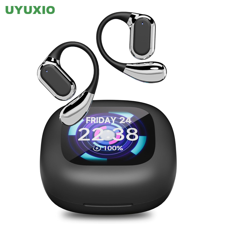 UYUXIO AI Translating Earphone OWS Real Time Translation Earbuds with 144 Languages Ear Buds with LCD Touch Screen Headphone