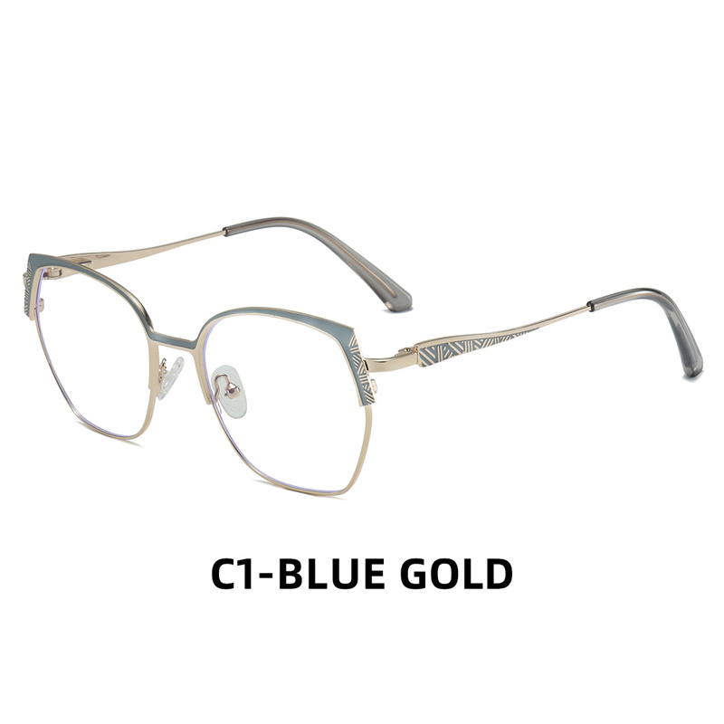 Fashion Brand Design Eyebrows Alloy Frame Photochromic Amblyopia Anti Blue Ray Women Sunglasses Hyperopia Prescription Glasses