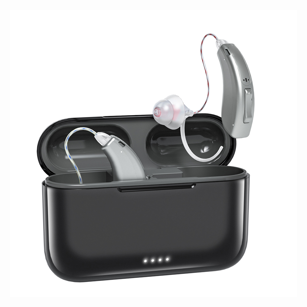 16 Channel Hearing Aids Rechargeable Bluetooth Hearing Aid for Seniors Adults Digital BTE Hearing Assist with Noise Cancelling