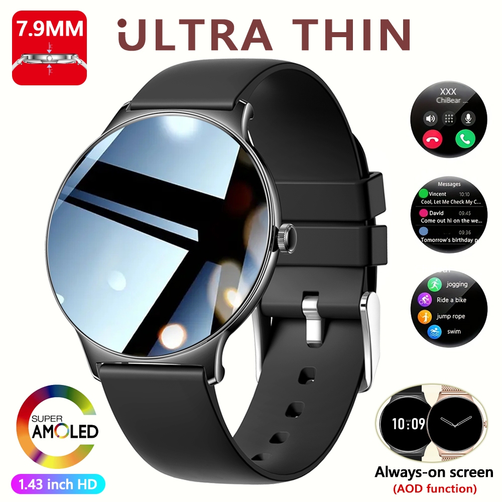 For Huawei Xiaomi New Ultra Thin Smart Watch Women Screen Always Display Time Sports Bracelet Bluetooth Call Fashion Smartwatch