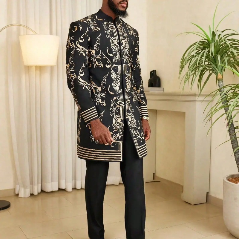 Dashiki African Clothes for Men Autumn Fashion African Men Long Sleeve Printing Top Long Pant Matching Sets Africa Clothing
