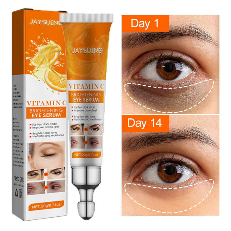 Vitamin C Anti Dark Circles Eye Cream Hyaluronic Acid Fade Fine Lines Removal Eye Bags Puffiness Nourish Skin Care Beauty Health