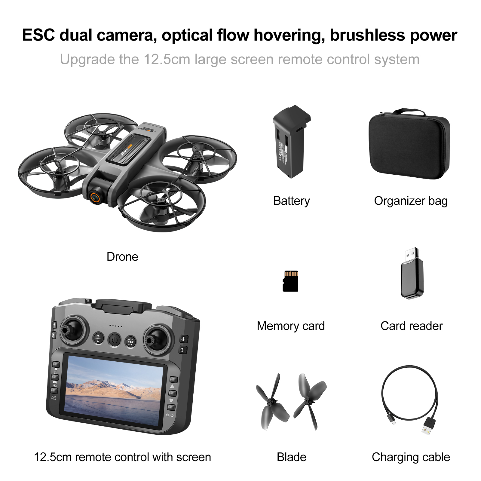 S156 Mini Drone 4K Professional HD Camera with Large Screen 2.4G WIFI FPV Dron Brushless Optical Flow Hover Folding Quadcopter