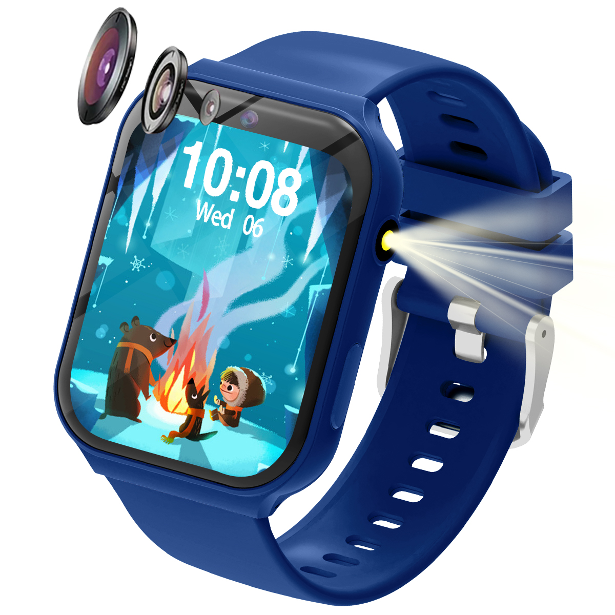 2025 New Smartwatch For Kids HD Camera Flashlight Study Partners Multi Games Calculator Children's Day Birthday Gift Boys Girls