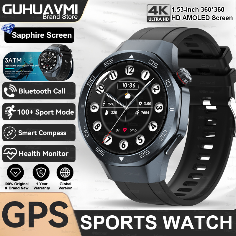 2025 New Watch 5 Pro High-end GPS Smartwatches Sapphire Glass Screen Build-in GPS Compass Men 3ATM Waterproof Sports Smart Watch