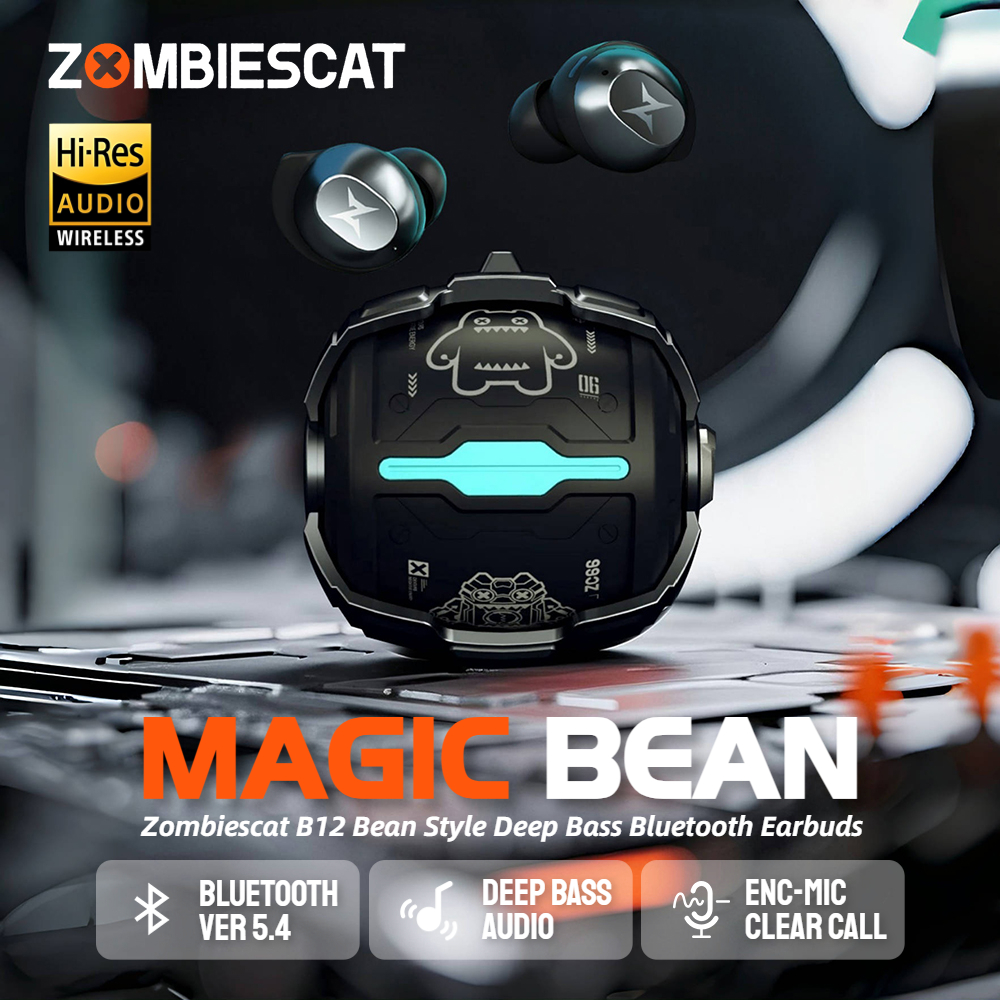Zombiescat B12 TWS Wireless Earbuds Invisible in-Ear Bluetooth 5.4 Earphones Rotating Flip-Top Design Bluetooth Sports Headphone