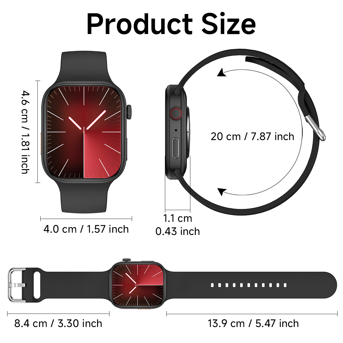 2025 Smart Watch 1.83" HD Screen Bluetooth Call Heart Rate Monitoring 120+ Sports Modes Waterproof for Men Woman Smartwatch Gift