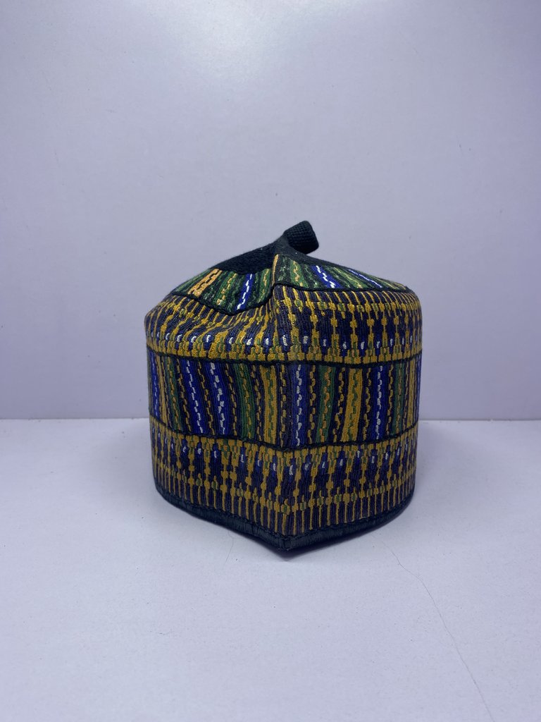 Orange Rawaram – Hausa/Fulani Cap, Kufi, Handwoven Cap, Zawa