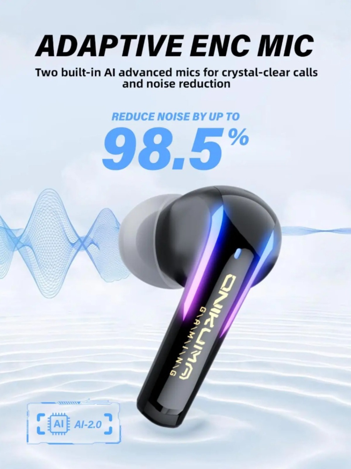 ONIKUMA T27 Wireless Earbuds Dual-mode with Touch Control 2.4Ghz Low Latency Stereo Bluetooth Headset Independent Connection