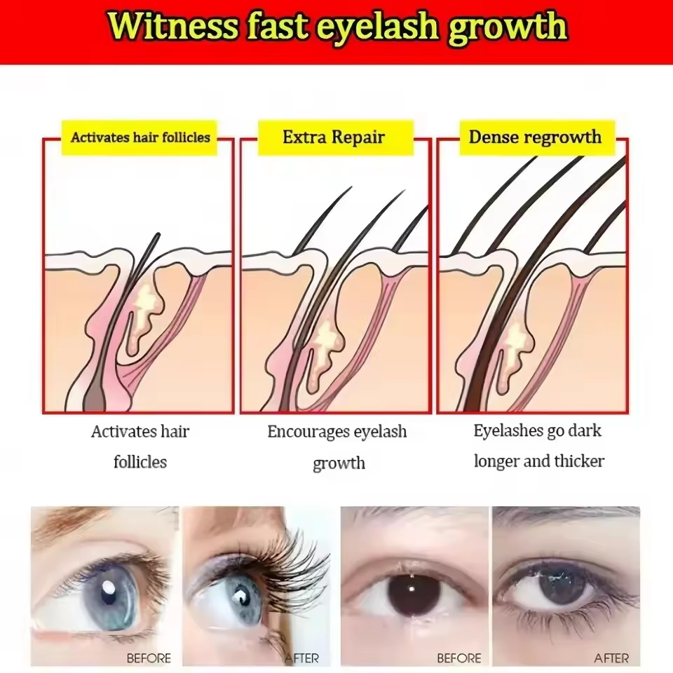Fast Eyelash Growth Serum 7 Days Natural Eyelash Enhancer Longer Fuller Thicker Curling Lash Treatment Eye Care Products Makeup