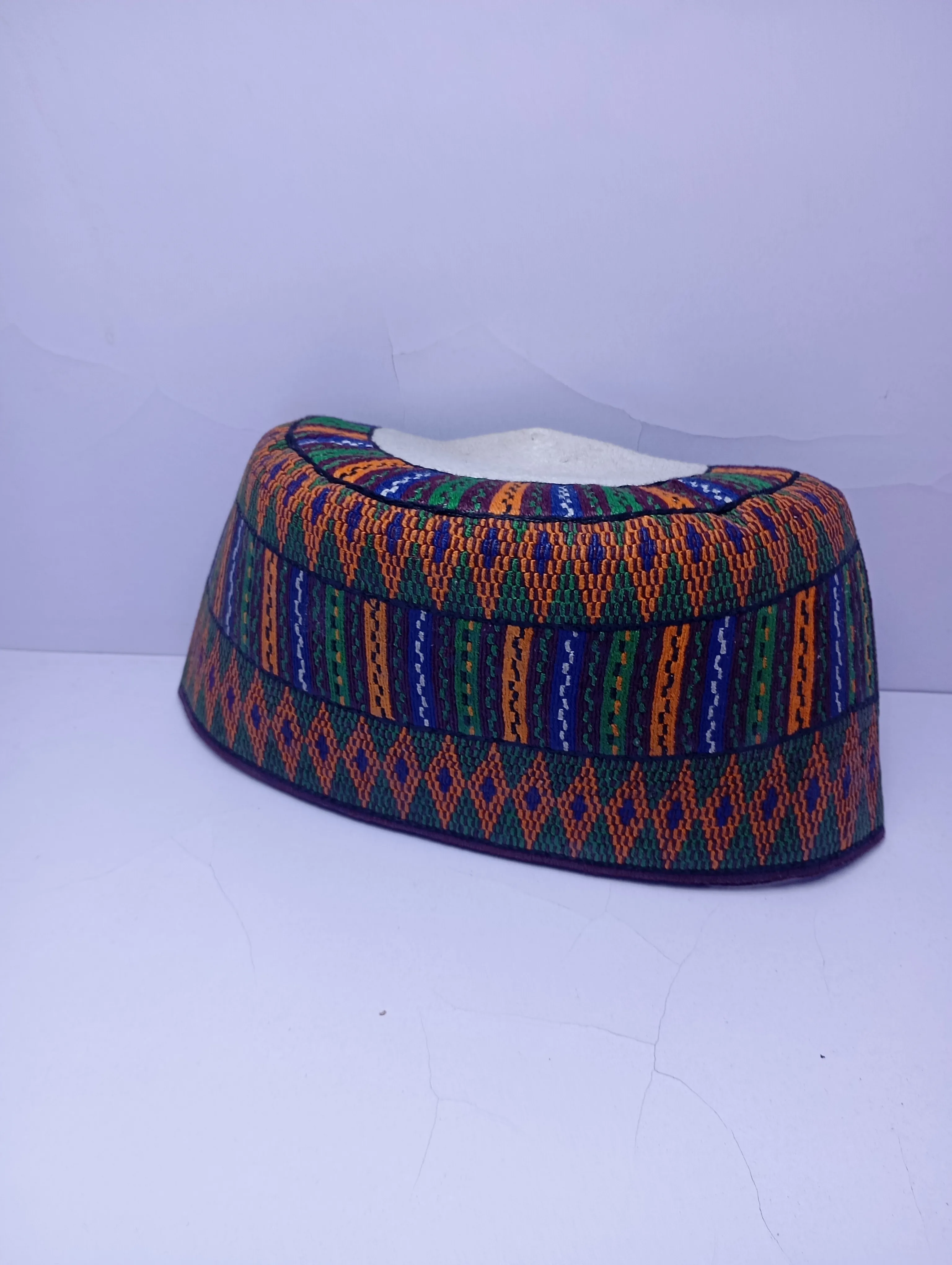 Original Handwoven Hausa Fulani Zawa Cap – Bangol Kindei Bama Style | Men’s Knitted Maiduguri Cap Sizeof 11 