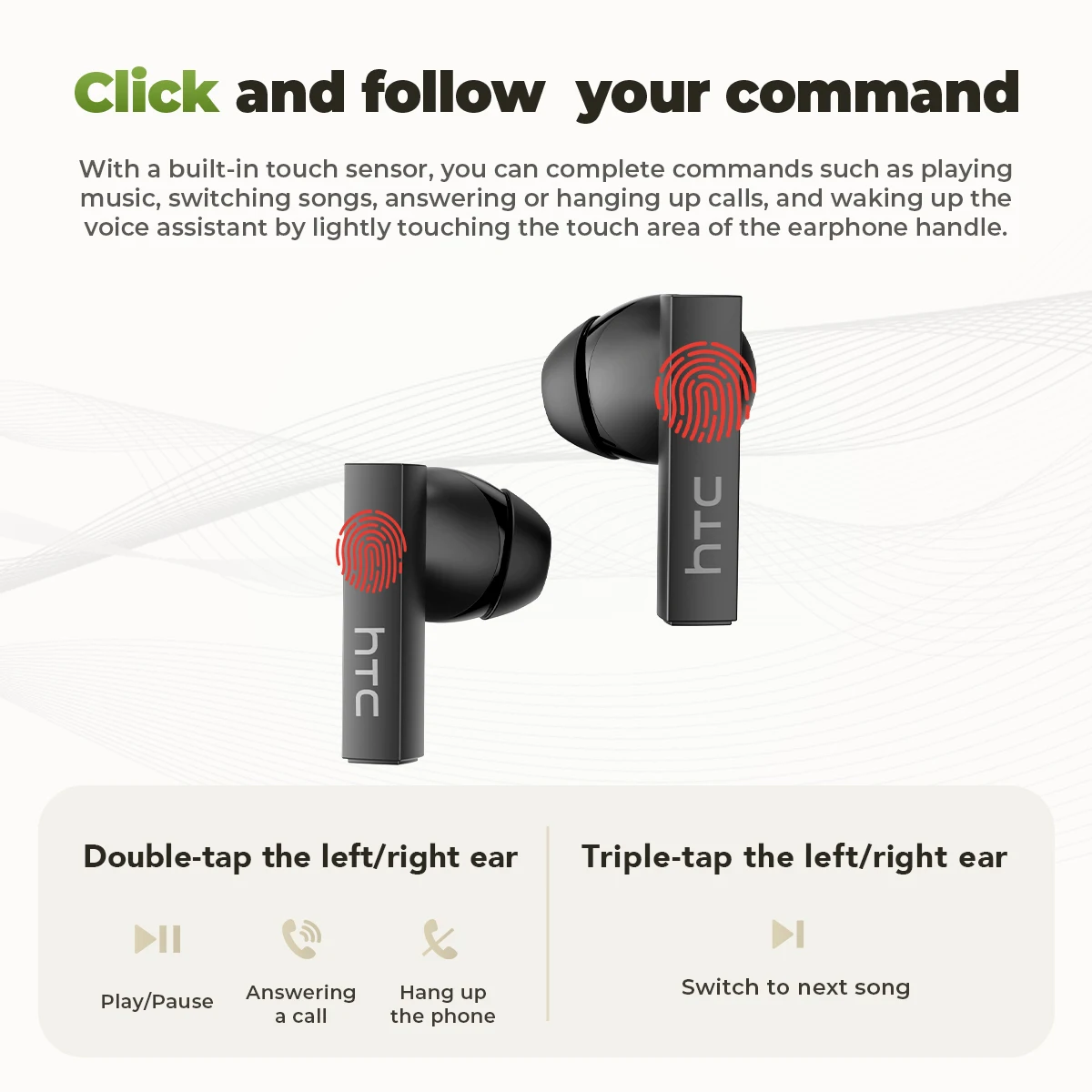 【Custom Wallpaper】HTC NE40 Earphones Bluetooth V6 TWS Sports AI Translator Earbud Noise Reduction Wireless Headphones With Mic
