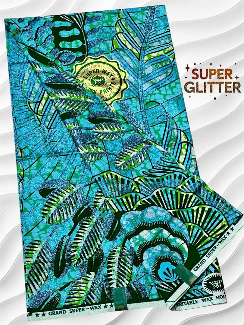 Shine Like Royalty: Original Super Glitter Grand Super Wax – Elite Atamfa Turmi for Stunning Dashiki & High-Fashion African Outfits