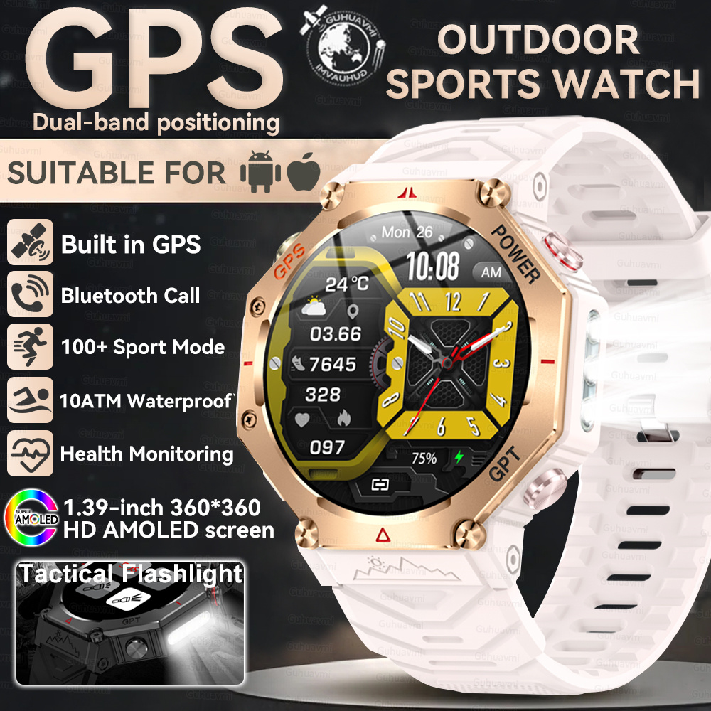 2025 NEW T-Rex 3  Outdoor Military Smart Watch 10ATM Waterproof Bulit-in GPS Compass Altimeter Barometric HD Call Smartwatch Men