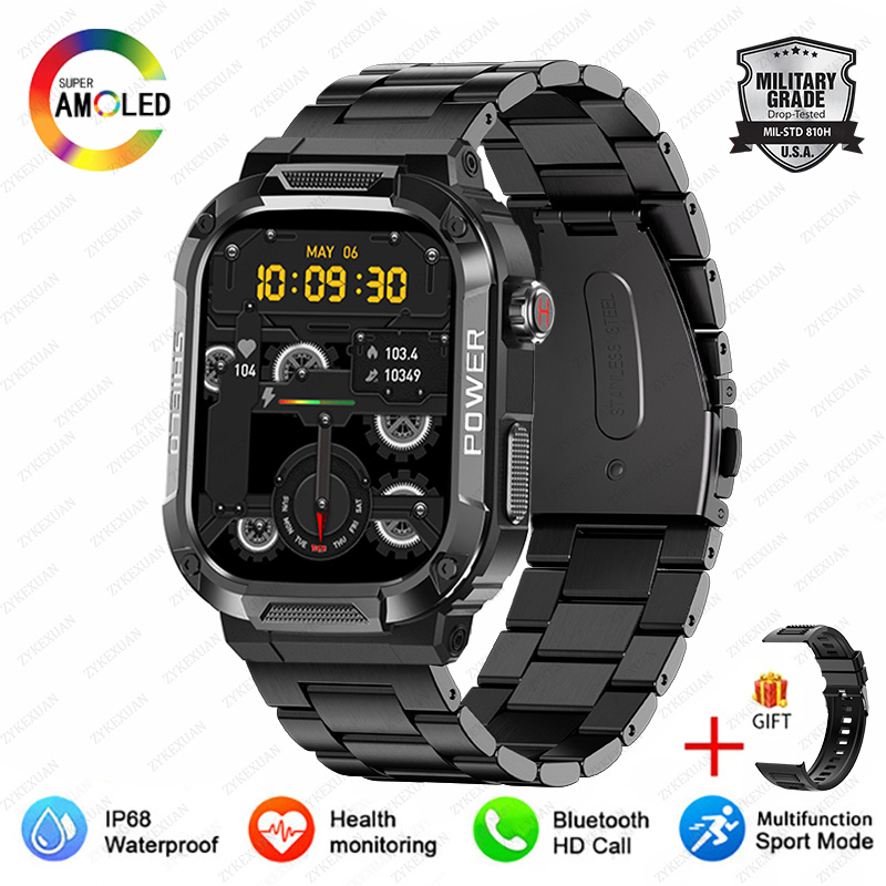 2025 New For Xiaomi Military Smart Watch Men Waterproof Outdoor Sports Fitness Tracker Health Monitor 2.10" BT Call Smartwatch