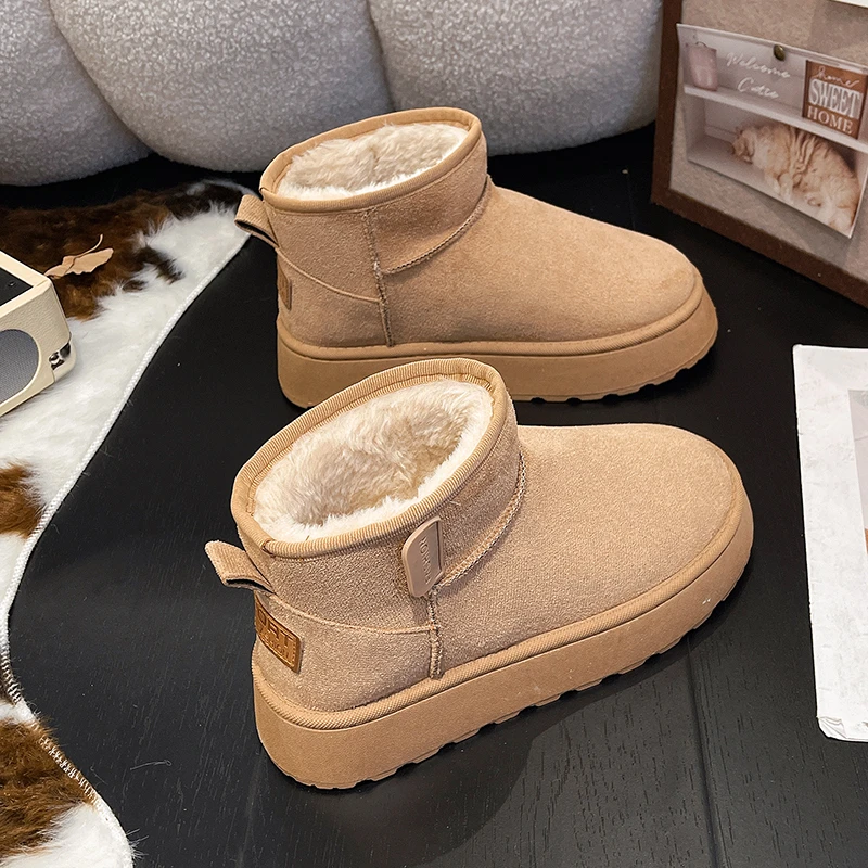 Women's new style snow boots, thick soled, fleece-lined, short boots, cold-proof boots, winter anti-slip, warm snow cotton shoes