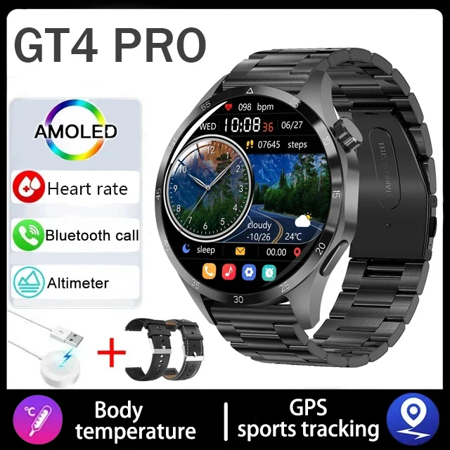 2025 New Mens Smart Watch 360 * 360 Bluetooth Call Smartwatch AMOLED Screen GPS Smart Watches NFC Waterproof Smart Watch for Men
