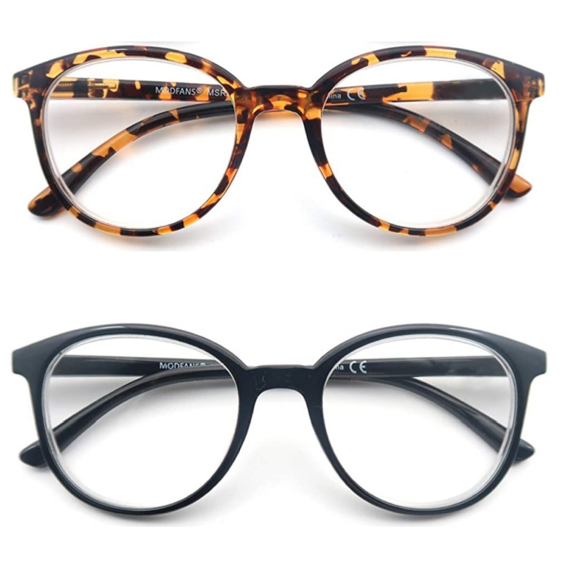 MODFANS Oversized Reading Glasses For Women and men,Classic Round Sunglasses Readers Frame with Spring Hinge +0.5 ~ +4.0