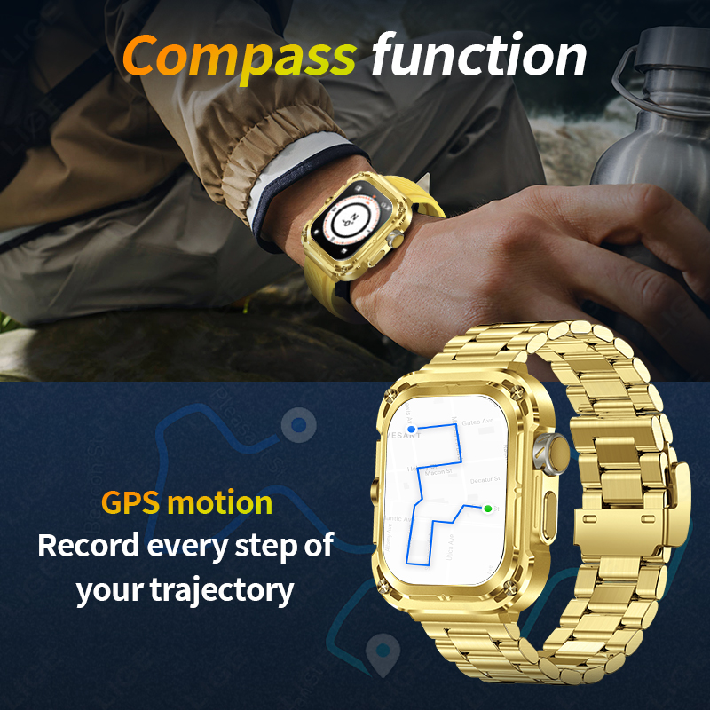 LIGE New GPS Tracker Smart Watch 460mAh Battery 2.1'' HD Screen NFC Compass Men Smartwatch Military Outdoor Sports Watches 2025