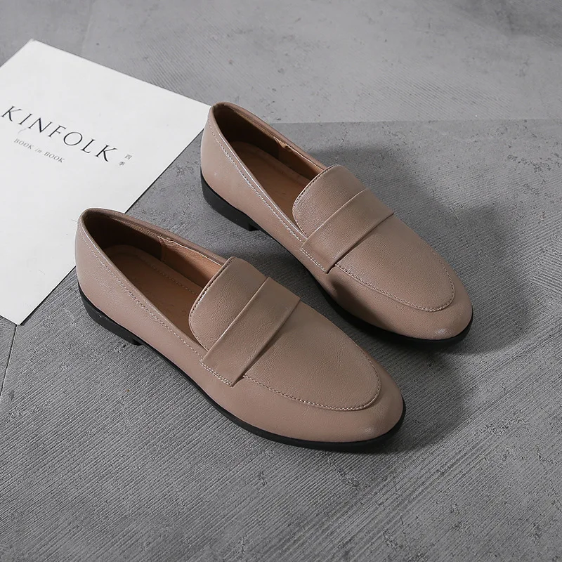 Spring Autumn ladies New Small Leather Shoes Vintage versatile loafers British style fashion anti slip shoes Casual women's flat