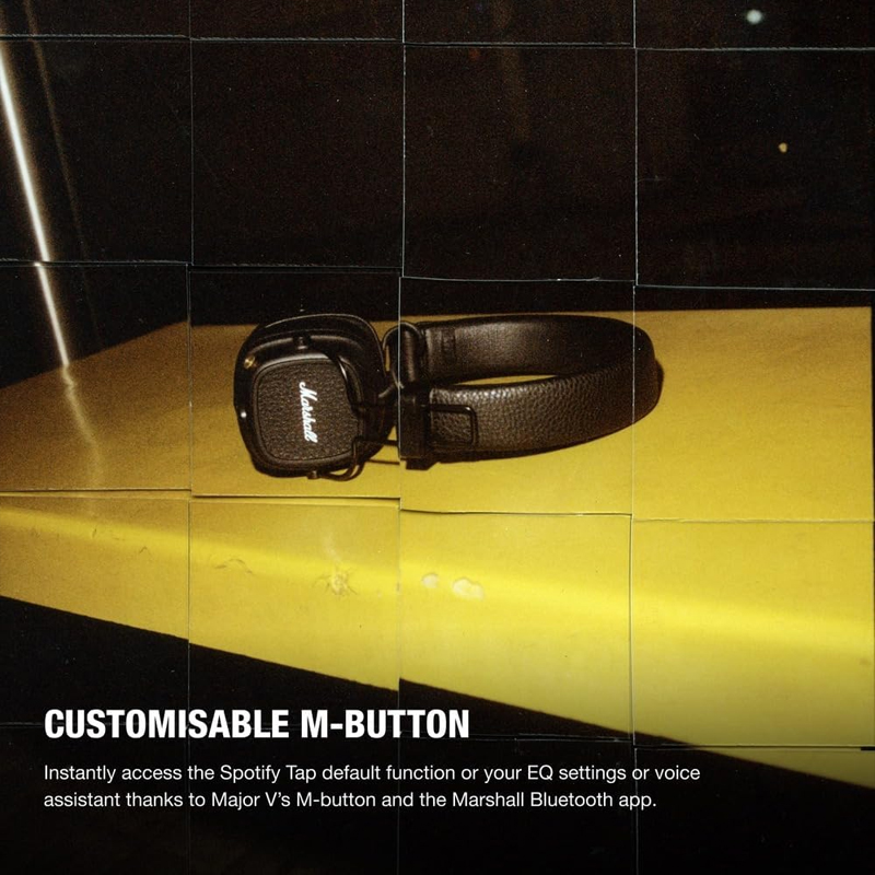 Marshall Major V 5 Wireless Bluetooth Headphone with Mic Foldable Pop Rock Retro Headset Support Marshall Bluetooth App