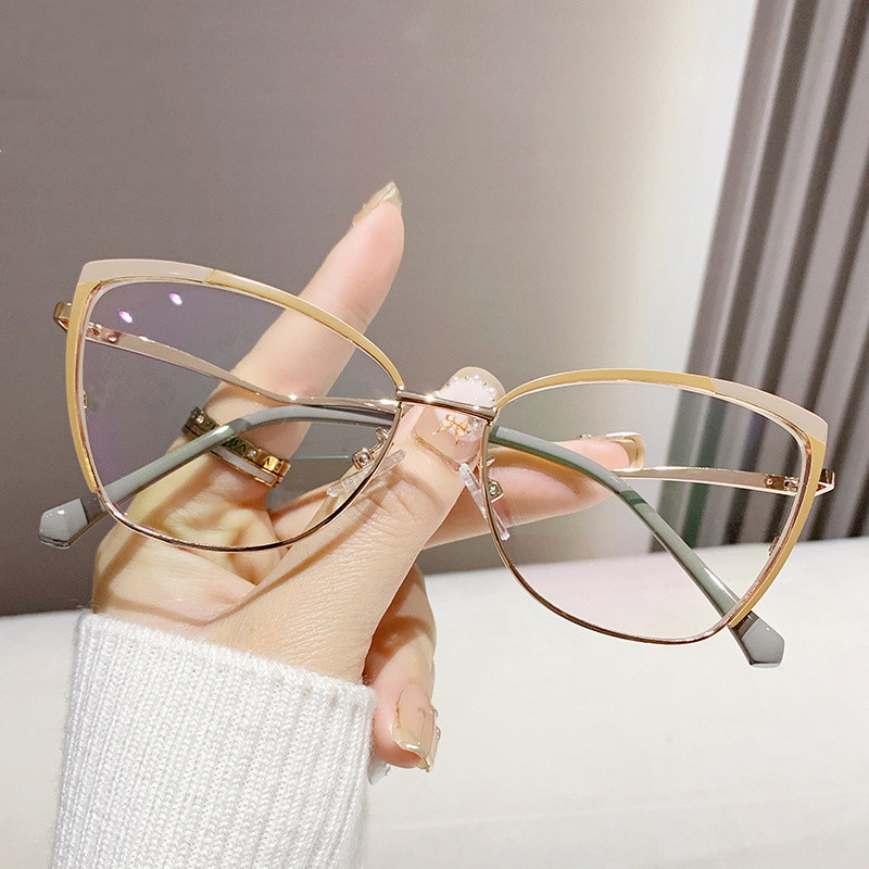 R57481 Fashoin Metal Cat Eye Reading Glasses Women Popular Optical Presbyopia Eyeglasses Diopter +50+100+150+200+250+300+350