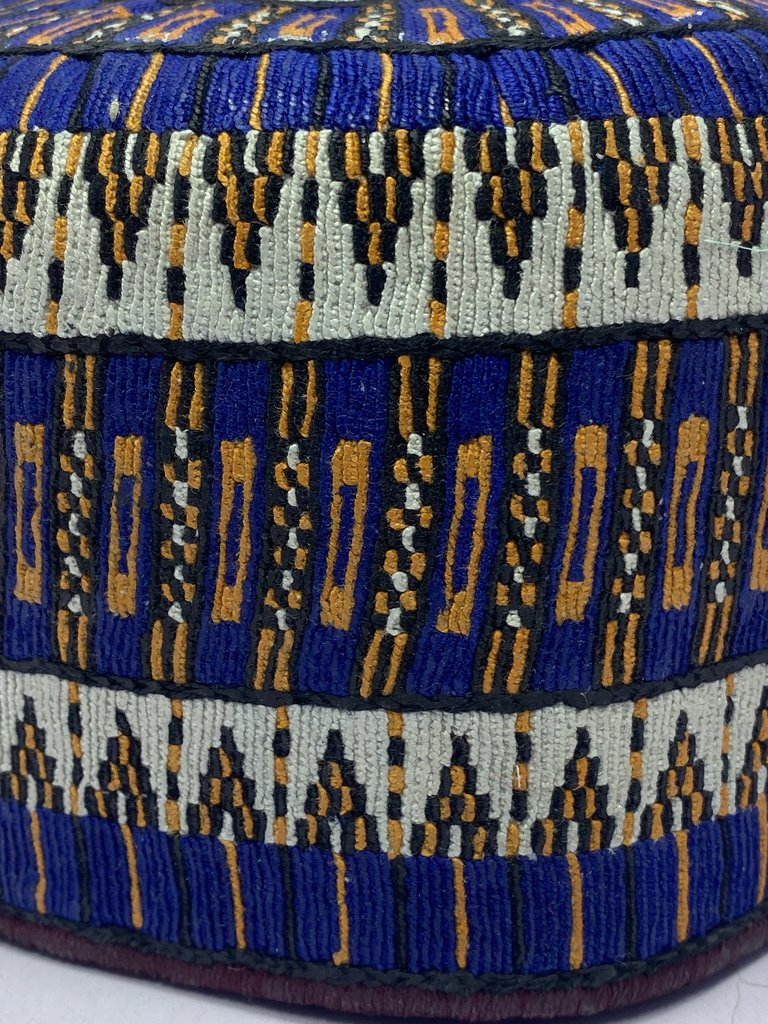 Blue Stripped – Hausa/Fulani Cap, Kufi, Handwoven Cap, Zawa